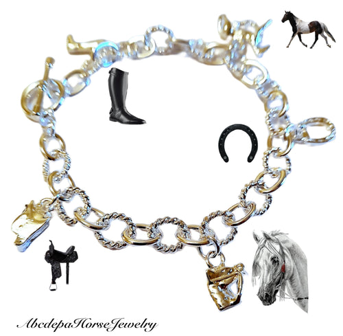 Silver Charm Bracelet - AbcdepaHorseJewelry