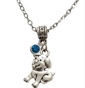 Silver Dog Charm Necklace - AbcdepaHorseJewelry