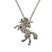 Silver Rearing Horse Necklace - AbcdepaHorseJewelry