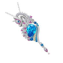 Sparkle of Blue Stone Unicorn Necklace - AbcdepaHorseJewelry