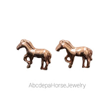 Standing Pony Rose GP Cute Earrings - AbcdepaHorseJewelry