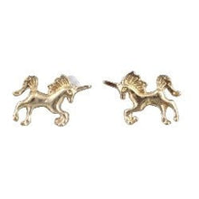 Tiny Adorable Gold Unicorn Studs - AbcdepaHorseJewelry