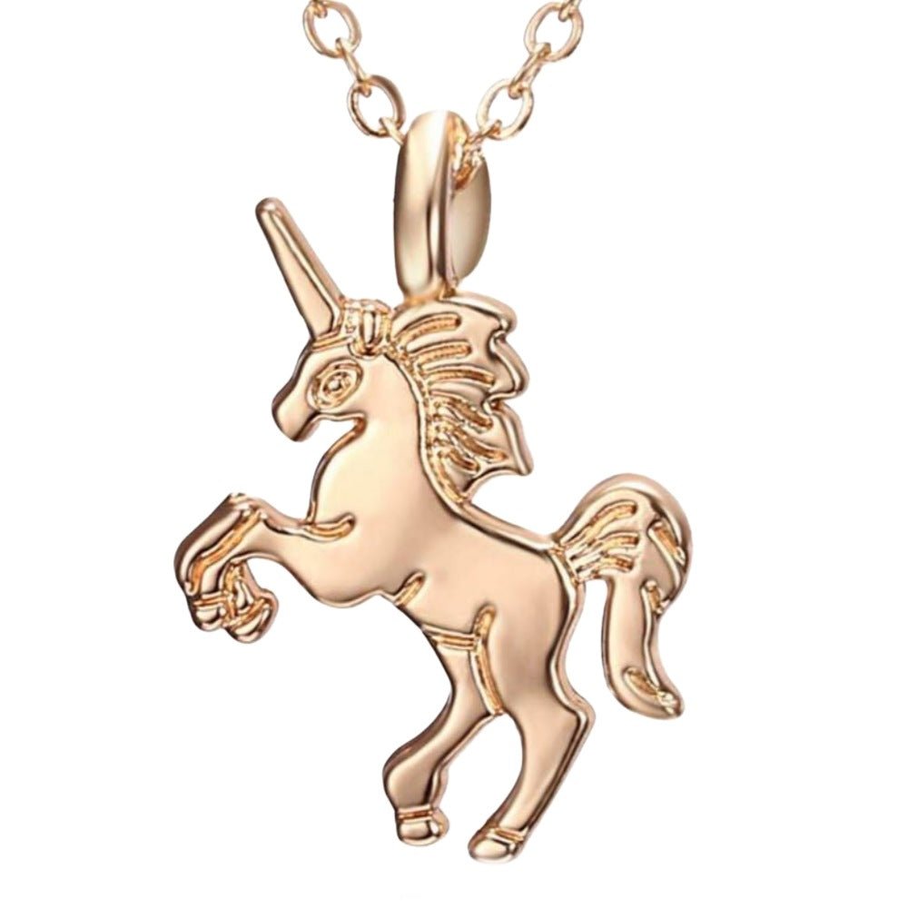 Tiny Gold Plated Unicorn Necklace - AbcdepaHorseJewelry