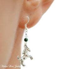 Tourmaline Persian Jade Bead Horse Earrings - AbcdepaHorseJewelry