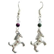 Tourmaline Persian Jade Bead Horse Earrings - AbcdepaHorseJewelry