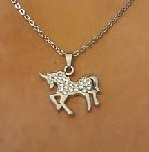 Unicorn Crystals Silver Necklace - AbcdepaHorseJewelry