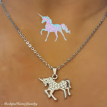 Unicorn Crystals Silver Necklace - AbcdepaHorseJewelry