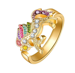 Unicorn Gold Open Ring - AbcdepaHorseJewelry