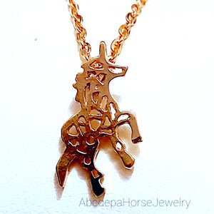 Unicorn Gold Pendant Necklace - AbcdepaHorseJewelry