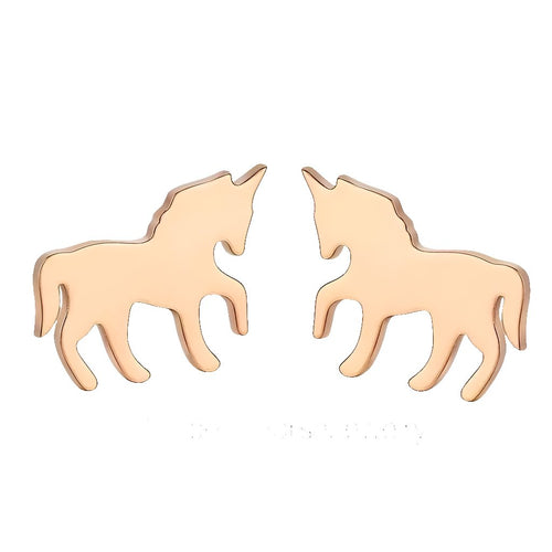 Unicorn Gold Studs - AbcdepaHorseJewelry