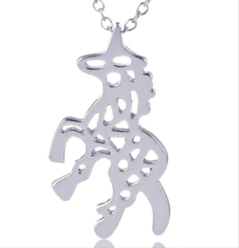 Unicorn Necklace Silver Necklace - AbcdepaHorseJewelry