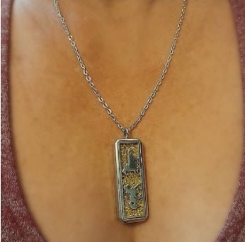 Yellow Long Locket Necklace - AbcdepaHorseJewelry