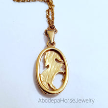 Oval Pendant Horse  Necklace