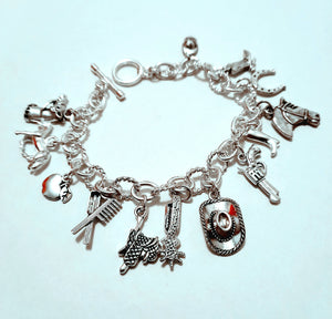 Horse Silver Linked Charm Bracelet