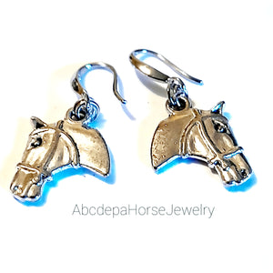 Horsehead with Bridle Silver Earrings