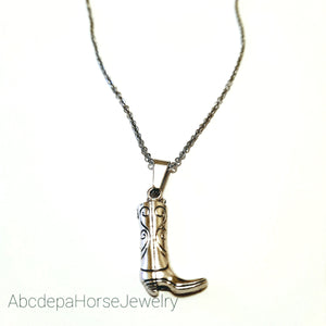 Long Pattern Riding Boot Necklace