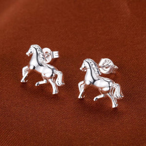 925 Silver Horse Trotting Studs