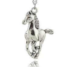 Horse Galloping Silver Necklace
