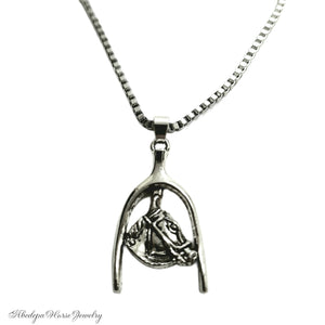 Horse head in Spur Pendant Necklace