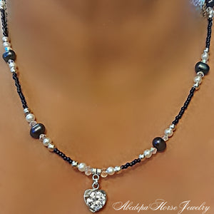 Tahitian Pearl Love heart Necklace