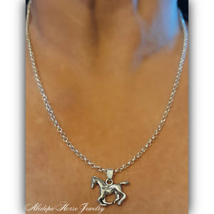 Cantering Silver Pony Necklace