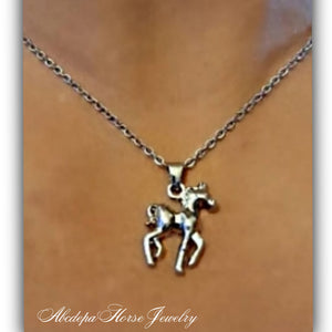 Silver Foal Pendant Necklace