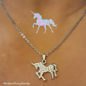 Unicorn Crystals Silver Necklace