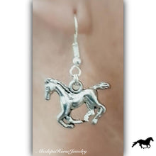 Mini Horse Cantering Silver Earrings