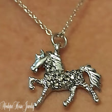 Dark Rhinestone Spotted Horse Necklace