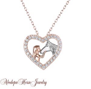 Girl with Pony Heart Necklace