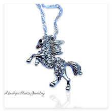 Silver Rearing Horse Necklace
