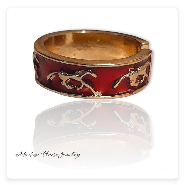 Red Gold Horse Ring