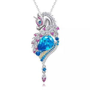Sparkle of Blue Unicorn Necklace