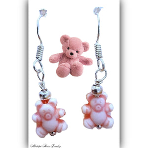 Pink Teddy Earrings